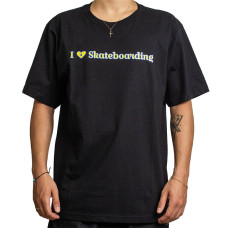 Camiseta Privê - I love Skateboarding Preta